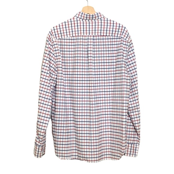 J. Crew Men's Flex Oxford Red and Blue Checkered Button Up Shirt Size XL - Picture 4 of 12